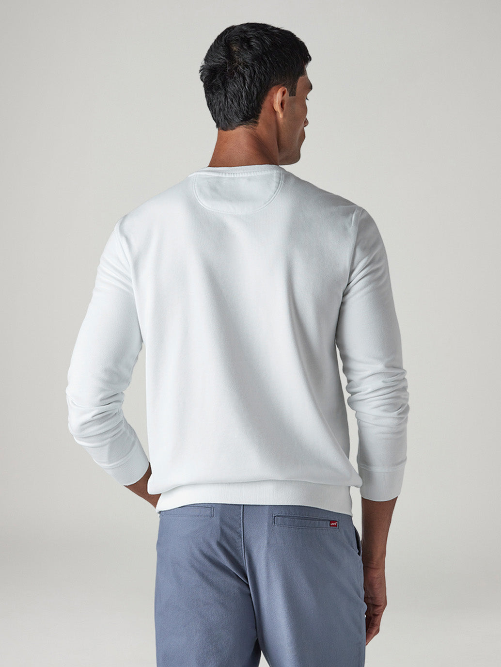 Men's Logo Printed Slim Fit Sweatshirt - Back View