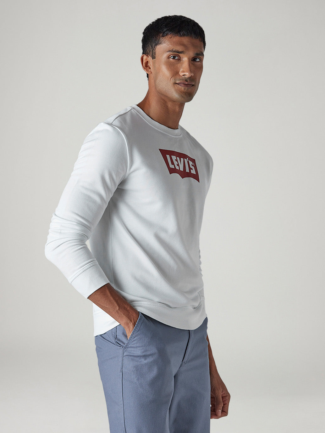 Men's Logo Printed Slim Fit Sweatshirt - Side View