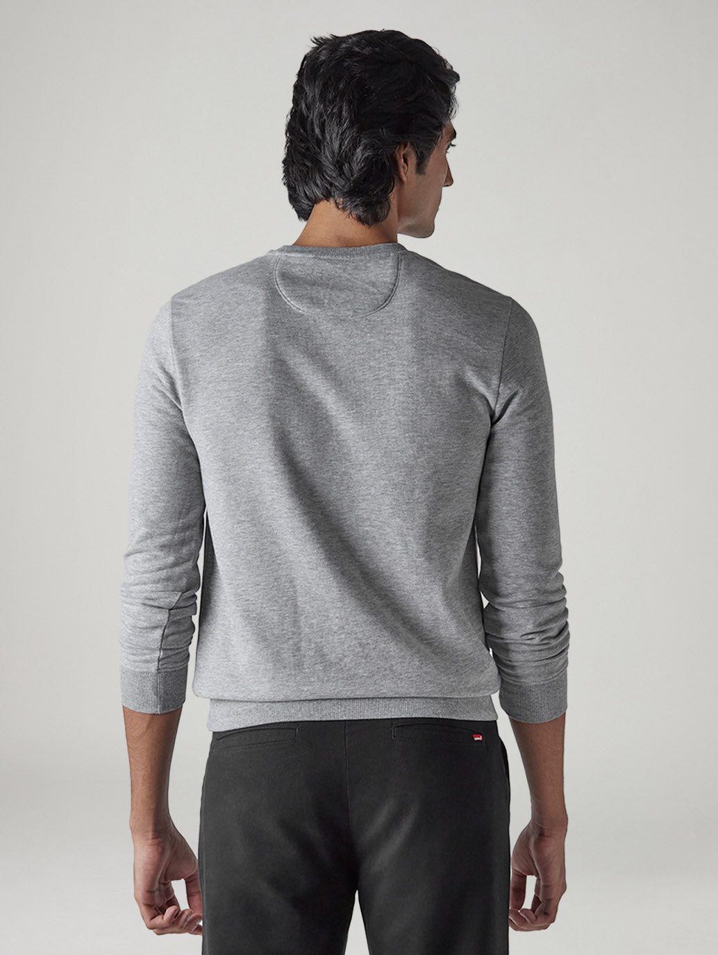 Men's Logo Printed Slim Fit Sweatshirt - Back View