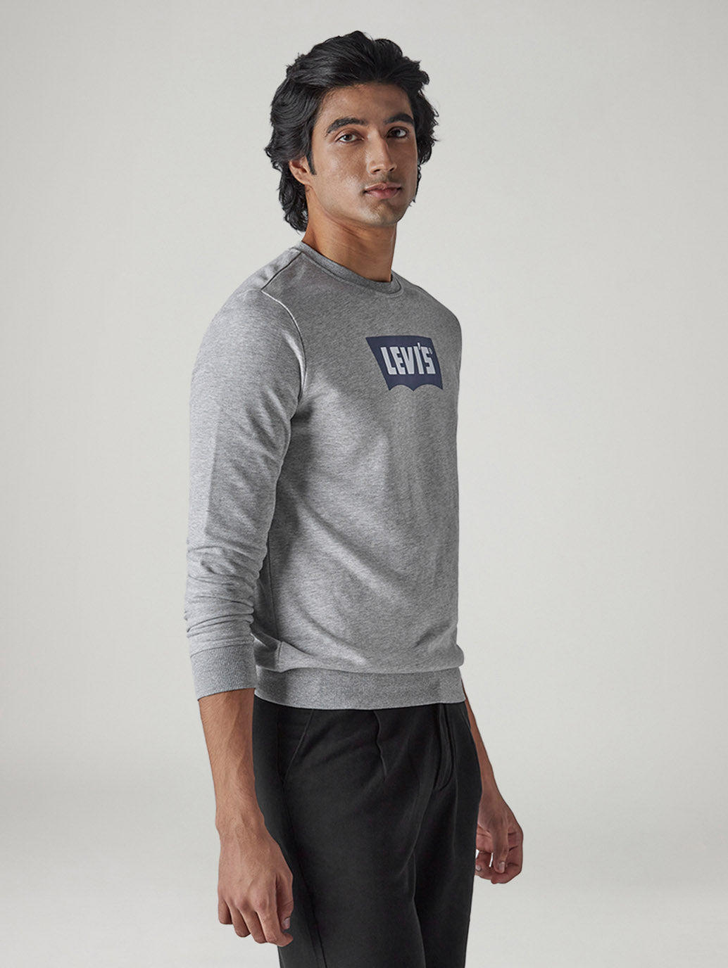 Men's Logo Printed Slim Fit Sweatshirt - Side View
