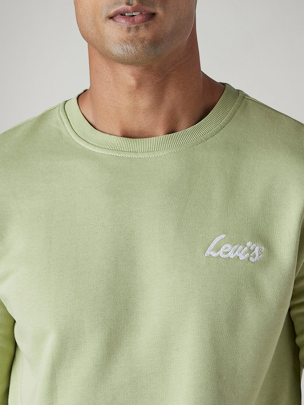 Men's Solid Slim Fit Sweatshirt - Detail View
