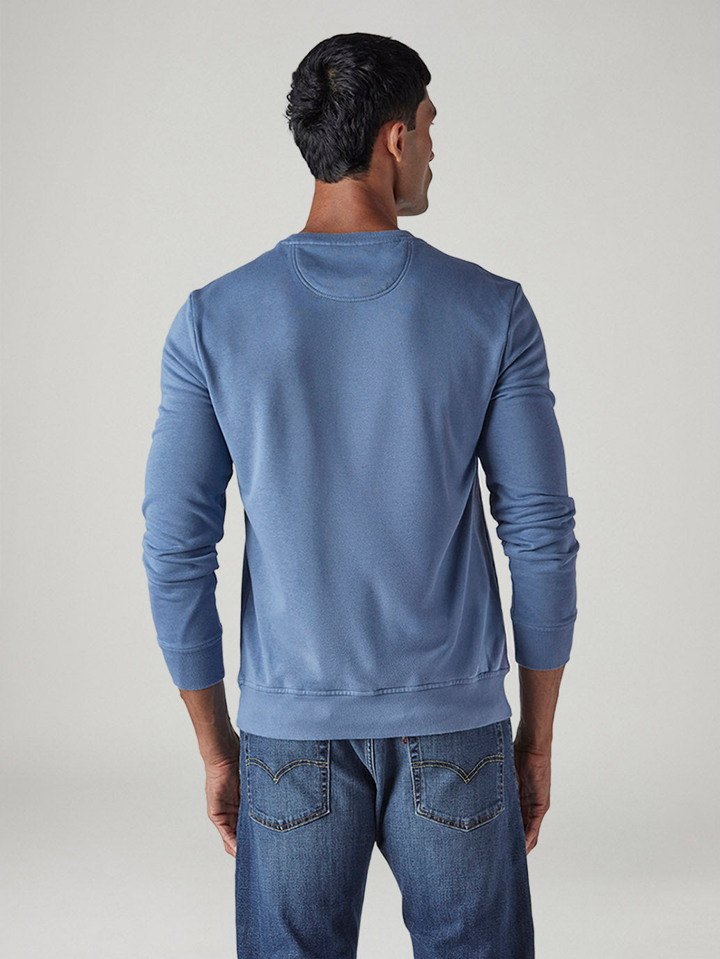 Men's Solid Slim Fit Sweatshirt - Back View
