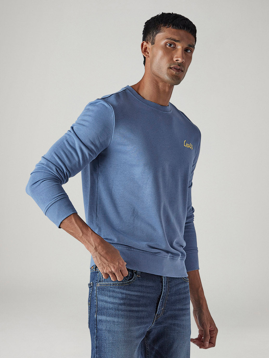 Men's Solid Slim Fit Sweatshirt - Side View