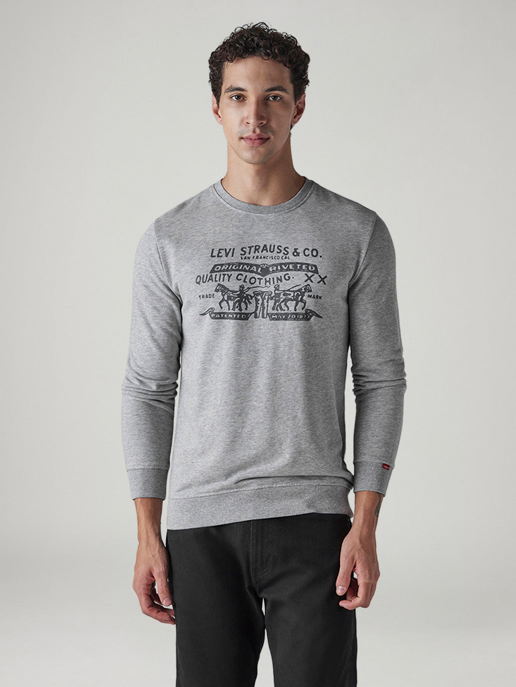 Men's Graphic Print Slim Fit Sweatshirt - Front View