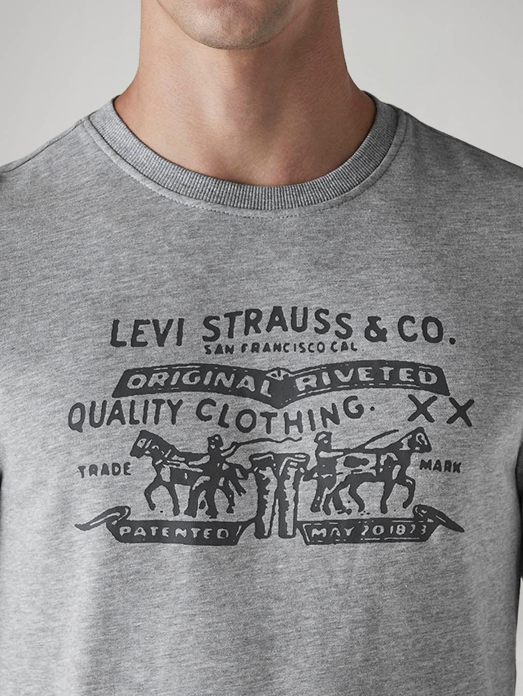Men's Graphic Print Slim Fit Sweatshirt - Detail View