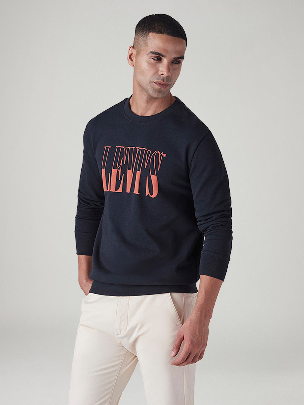 Men's Logo Printed Slim Fit Sweatshirt