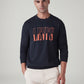 Men's Logo Printed Slim Fit Sweatshirt - Front View