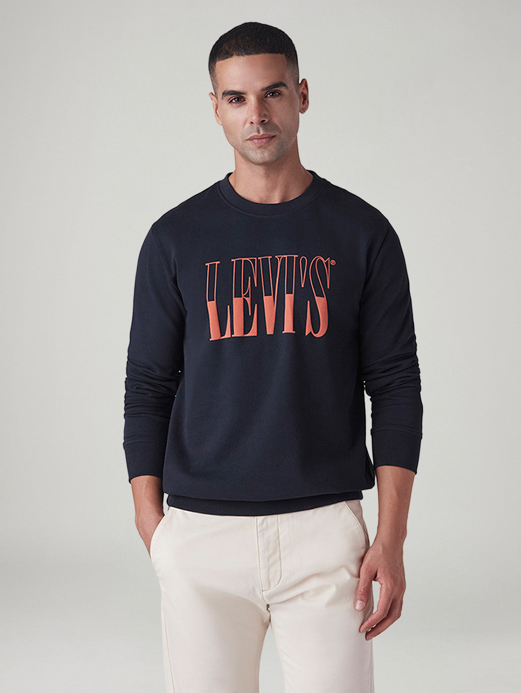 Men's Logo Printed Slim Fit Sweatshirt - Front View