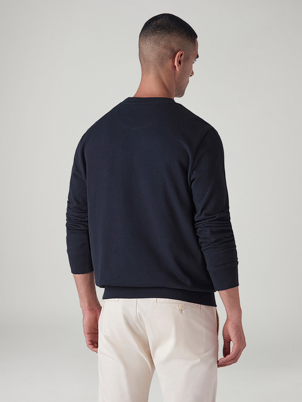 Men's Logo Printed Slim Fit Sweatshirt - Back View