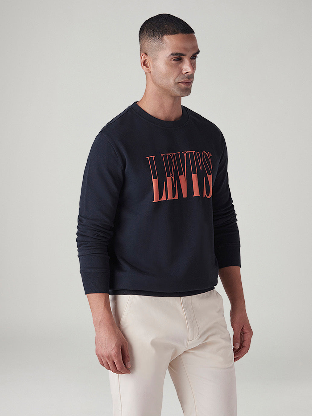 Men's Logo Printed Slim Fit Sweatshirt - Side View