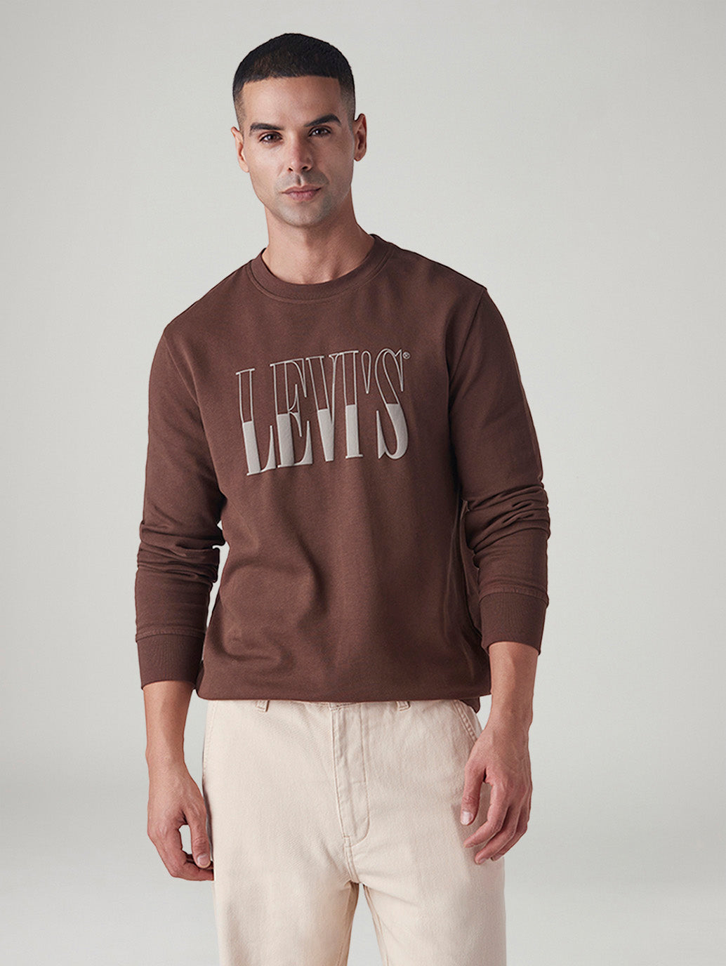 Men's Logo Printed Slim Fit Sweatshirt - Front View