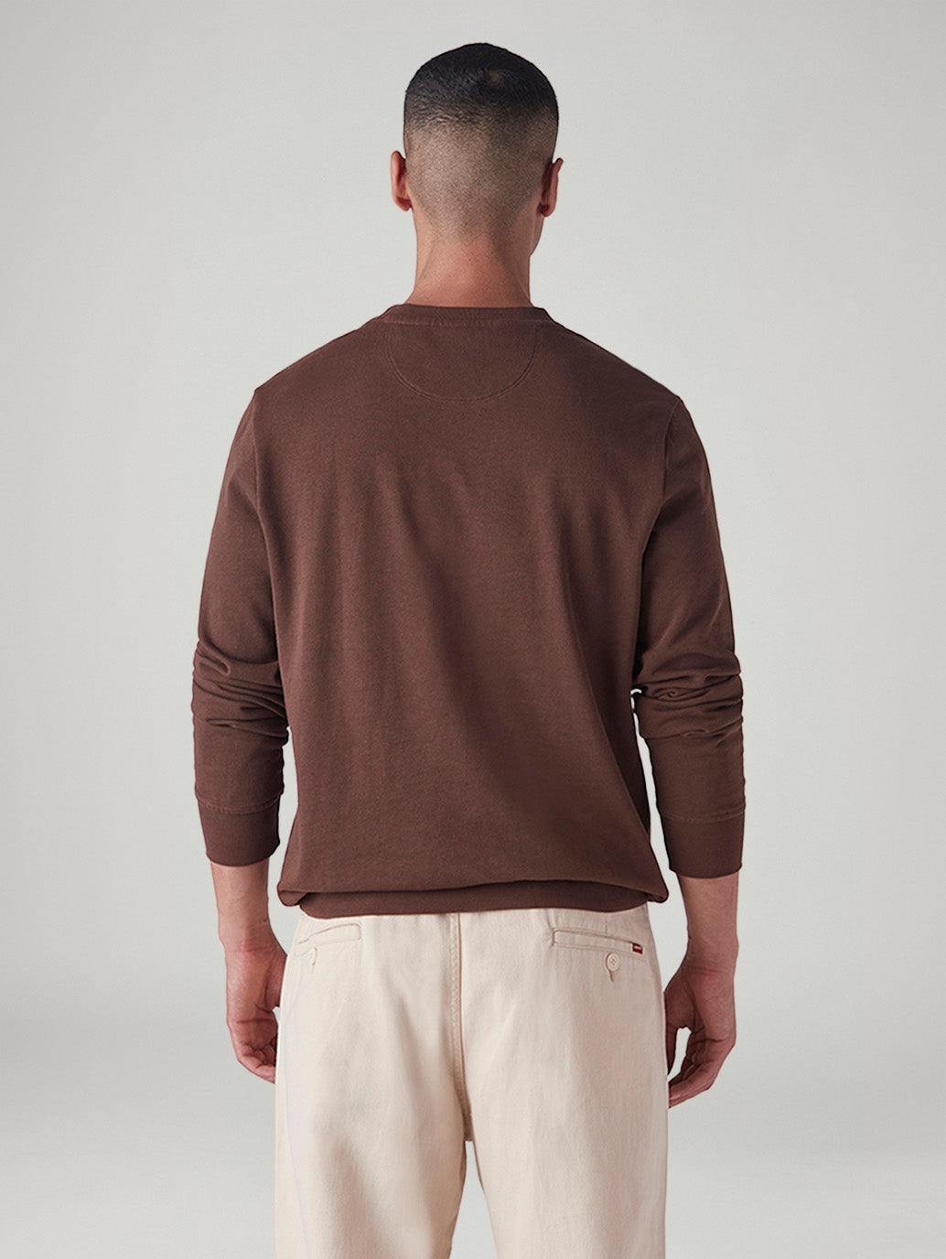 Men's Logo Printed Slim Fit Sweatshirt - Back View
