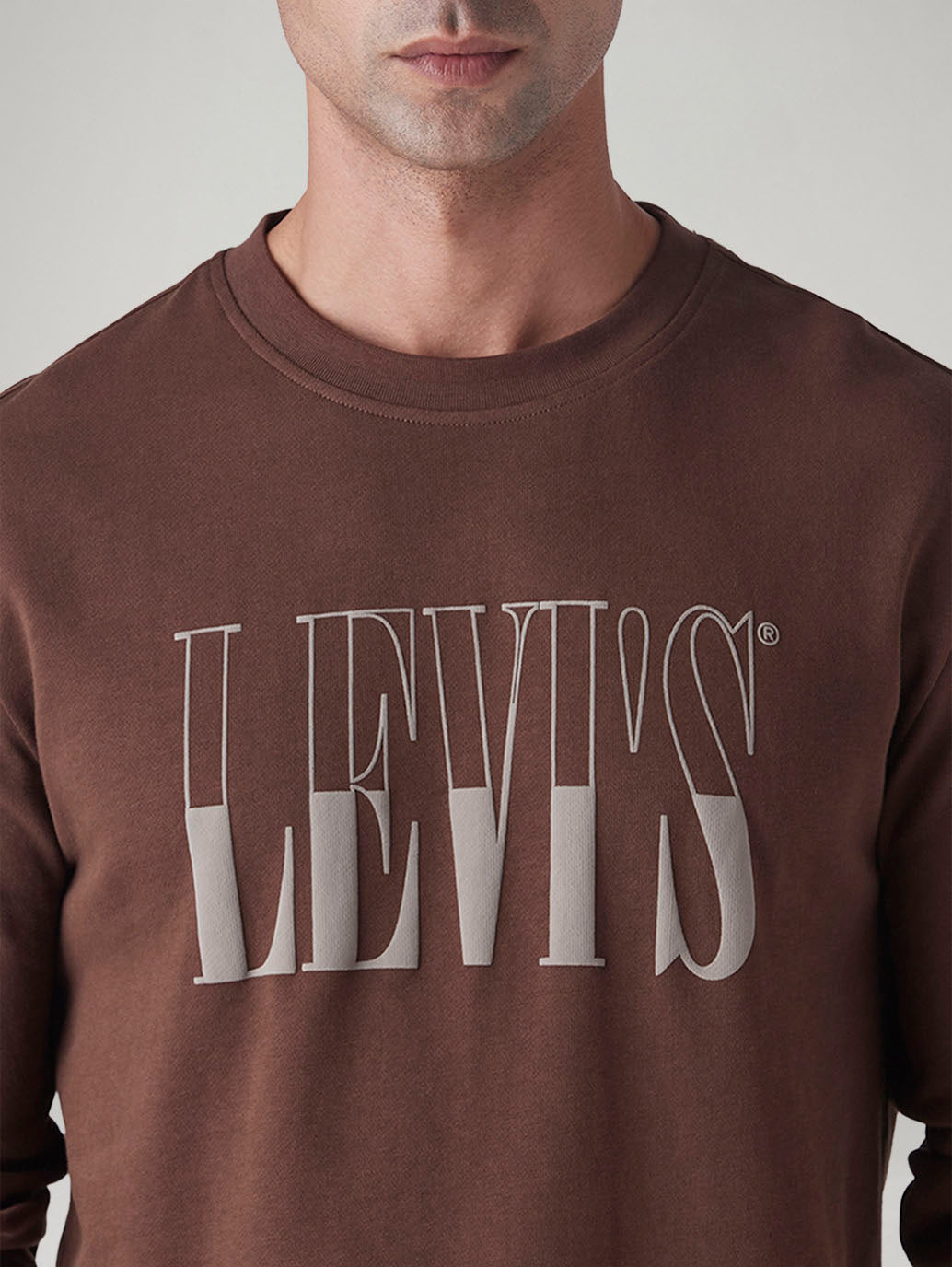 Men's Logo Printed Slim Fit Sweatshirt - Detail View