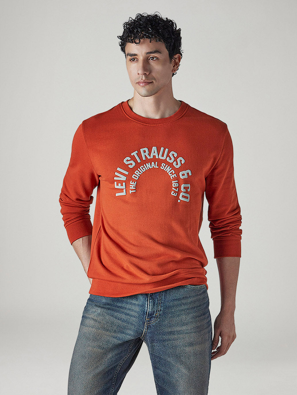 Men's Typography Printed Loose Fit Sweatshirt