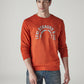 Men's Typography Printed Loose Fit Sweatshirt - Front View