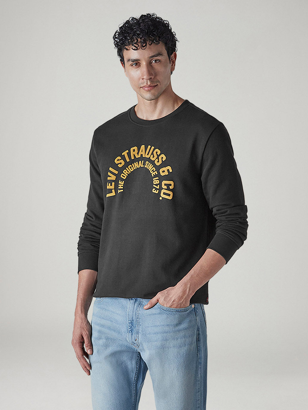 Men's Typography Printed Loose Fit Sweatshirt