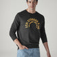Men's Typography Printed Loose Fit Sweatshirt - Front View