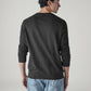 Men's Typography Printed Loose Fit Sweatshirt - Back View