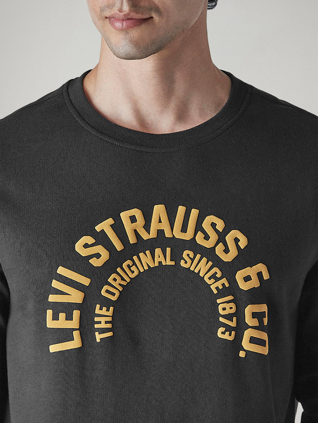 Men's Typography Printed Loose Fit Sweatshirt - Detail View