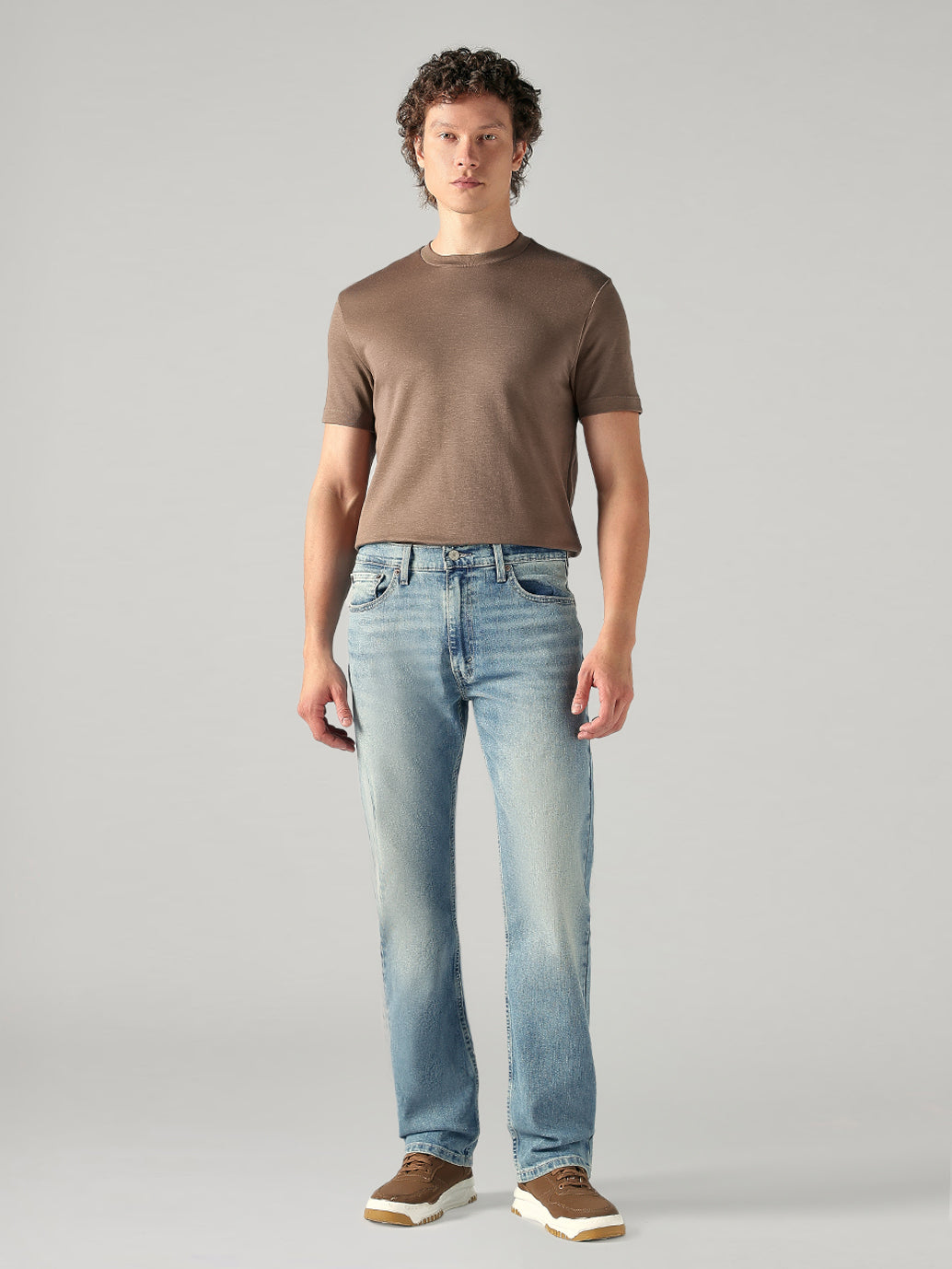 Men's 555 Light Blue Relaxed Straight Fit Mid Rise Jeans - 263e7b69-db84-4964-9146-46166d37fbb7 View