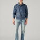 Men's Blue Checkered Relaxed Fit Chambray Shacket - a6f8e7d8-117f-40f0-9747-63773c7841fc View