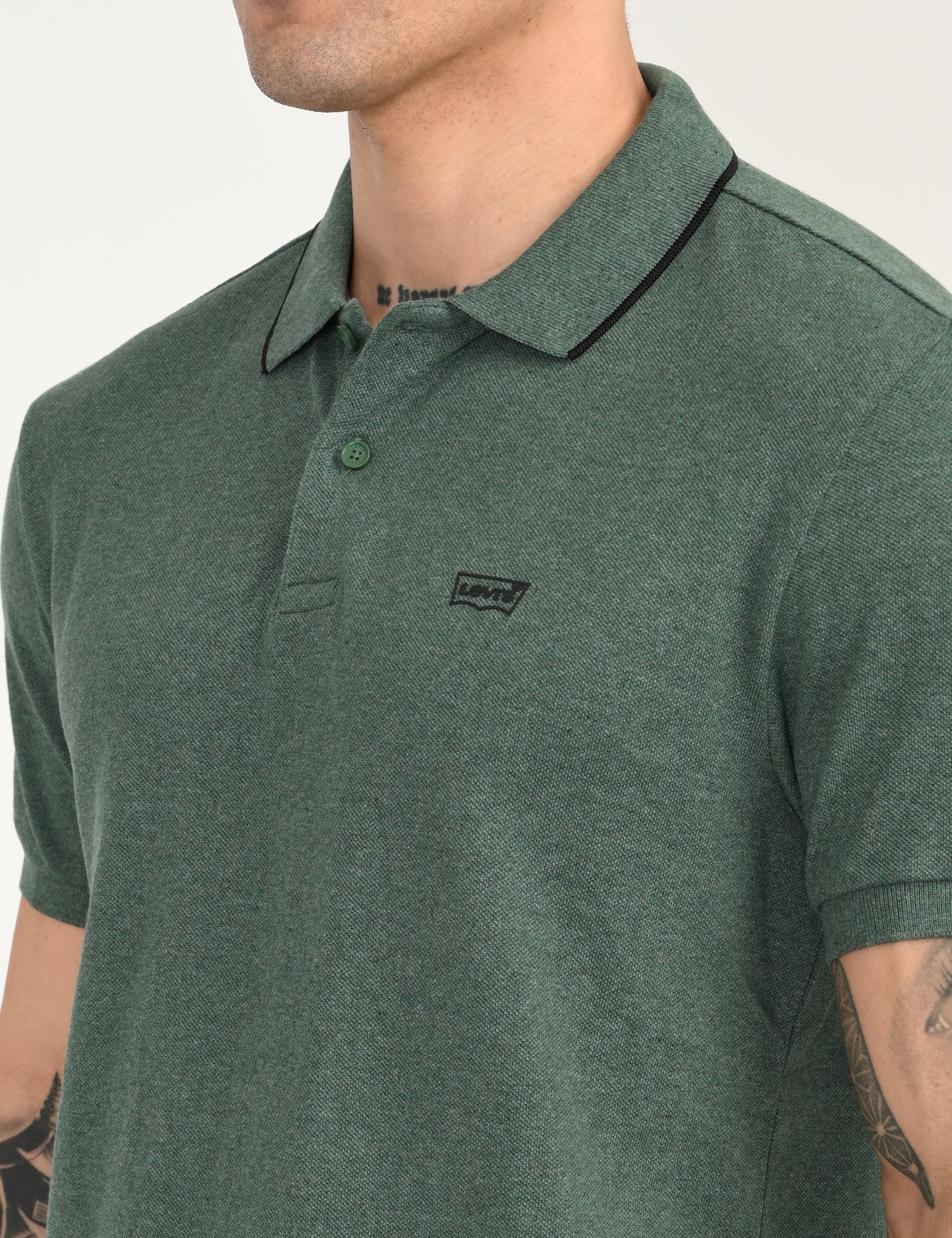Men's Green Slim Fit Polo T-shirt - bb2ed5a5-324d-4a58-88b5-e29065fcd6a2 View