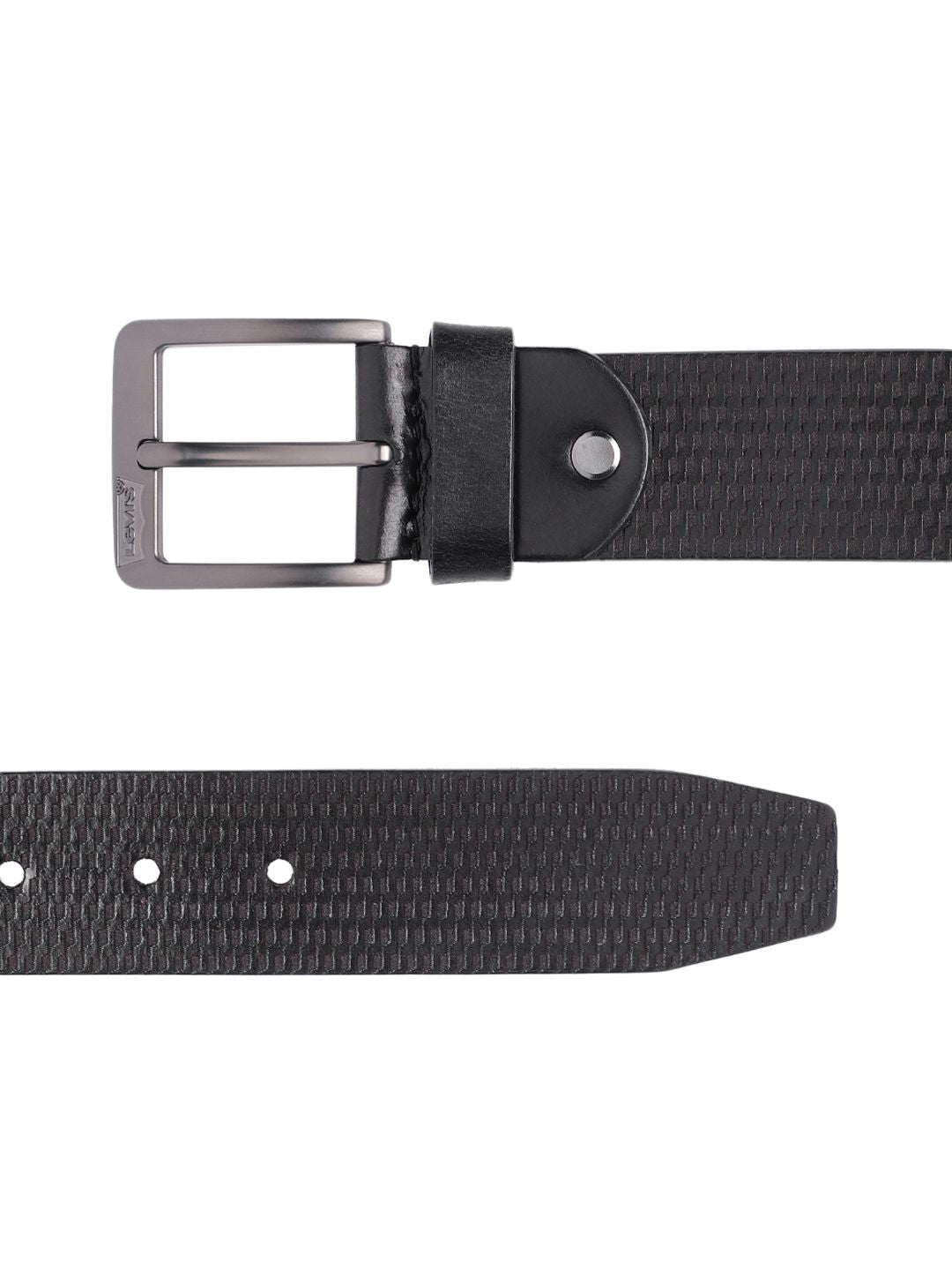 Men's Black Textured Belt - 5aeec9f2-5dc1-4e40-95a4-28cec38d228b1742190757080-Men-Textured-Leather-Belt-6161742190756937-3 View