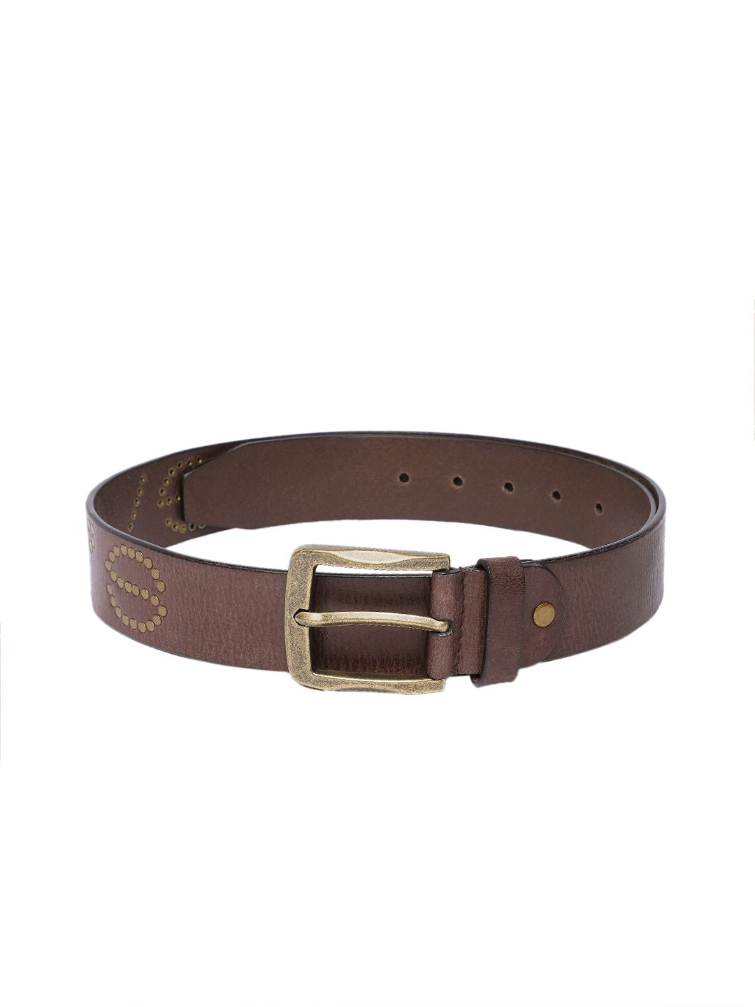 Men's Brown Textured Belt - 5b1b99ef-e4e1-41ce-b1c7-5bb00b76e3161742190054842-Men-Textured-Leather-Belt-4021742190054642-1 View