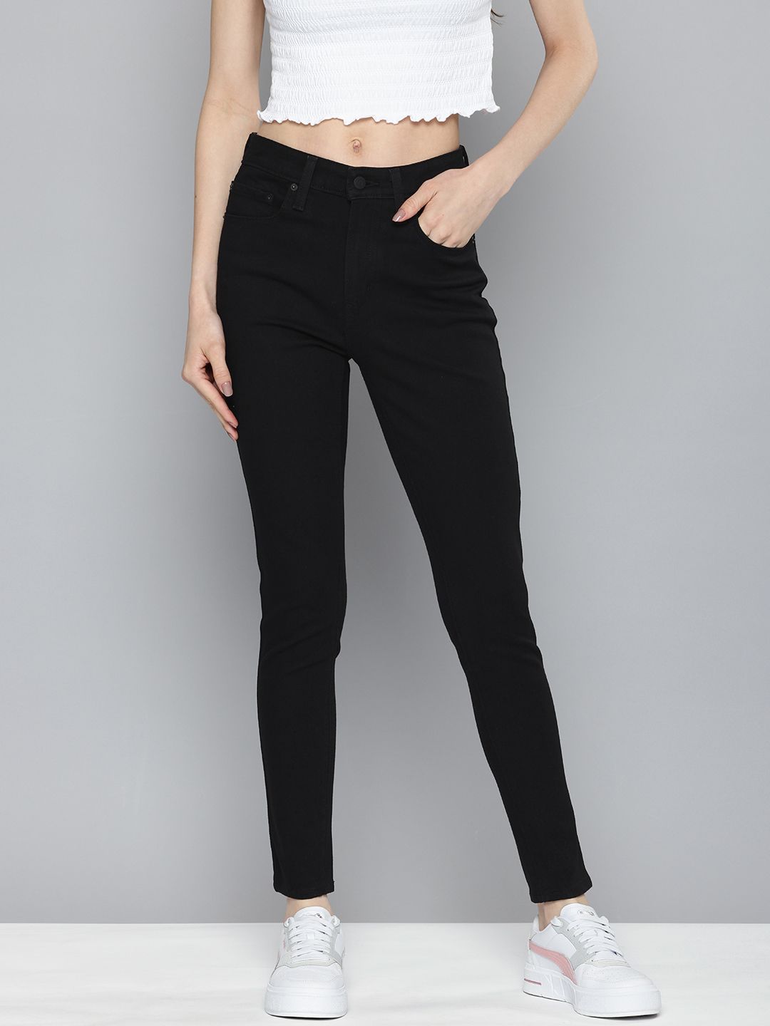 Women's 721 Black Skinny Fit High Rise Jeans