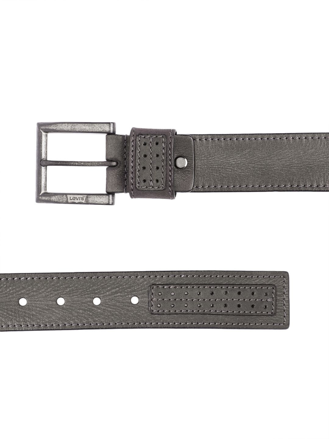 Men's Grey Textured Belt - 5c5d2195-4631-434a-943b-074f7c3589141742202143379-Men-Textured-Leather-Belt-81742202143261-3 View
