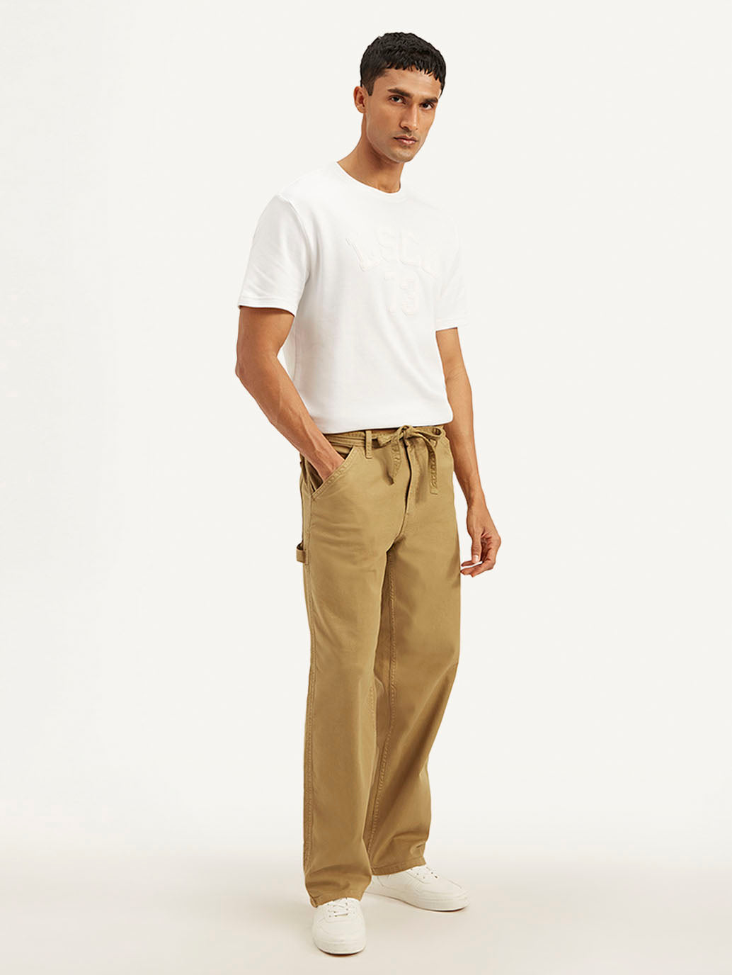 Men's Brown Silver Tab Baggy Mid Rise Jeans - 5e695fdb16e4609e1d8ce670f297cc34 View