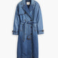 Women's Solid Blue Denim Trench Coat - 5fa2e0047b5d4162def48ccdf6dacff6 View