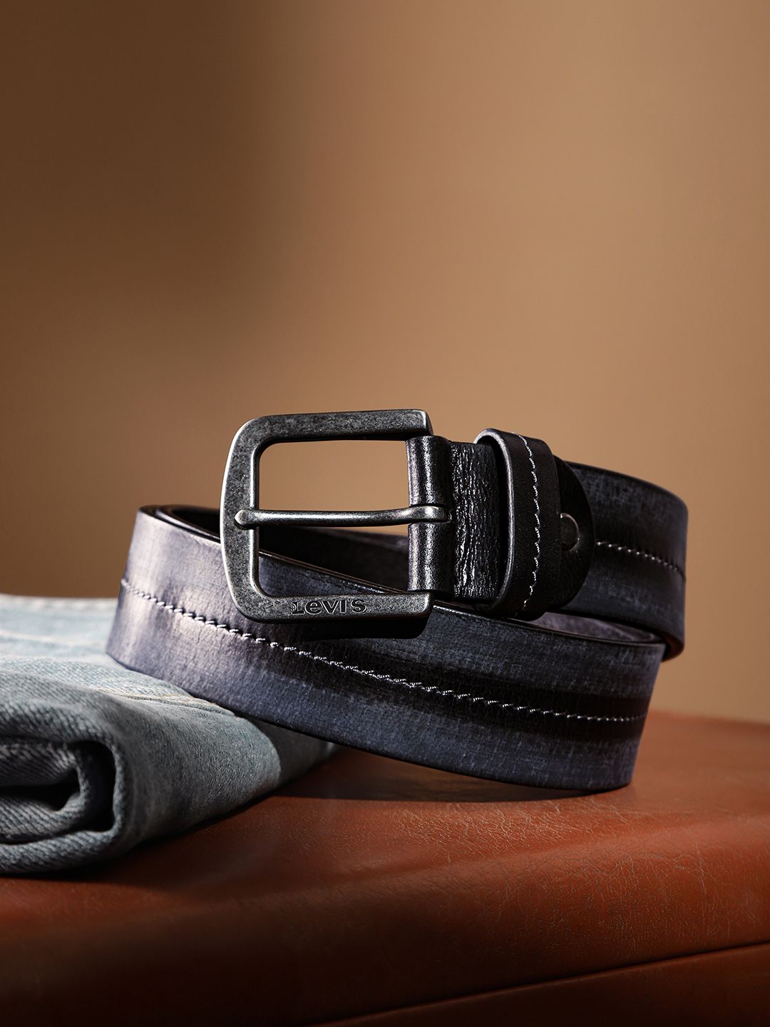 Men's Black Solid Belt