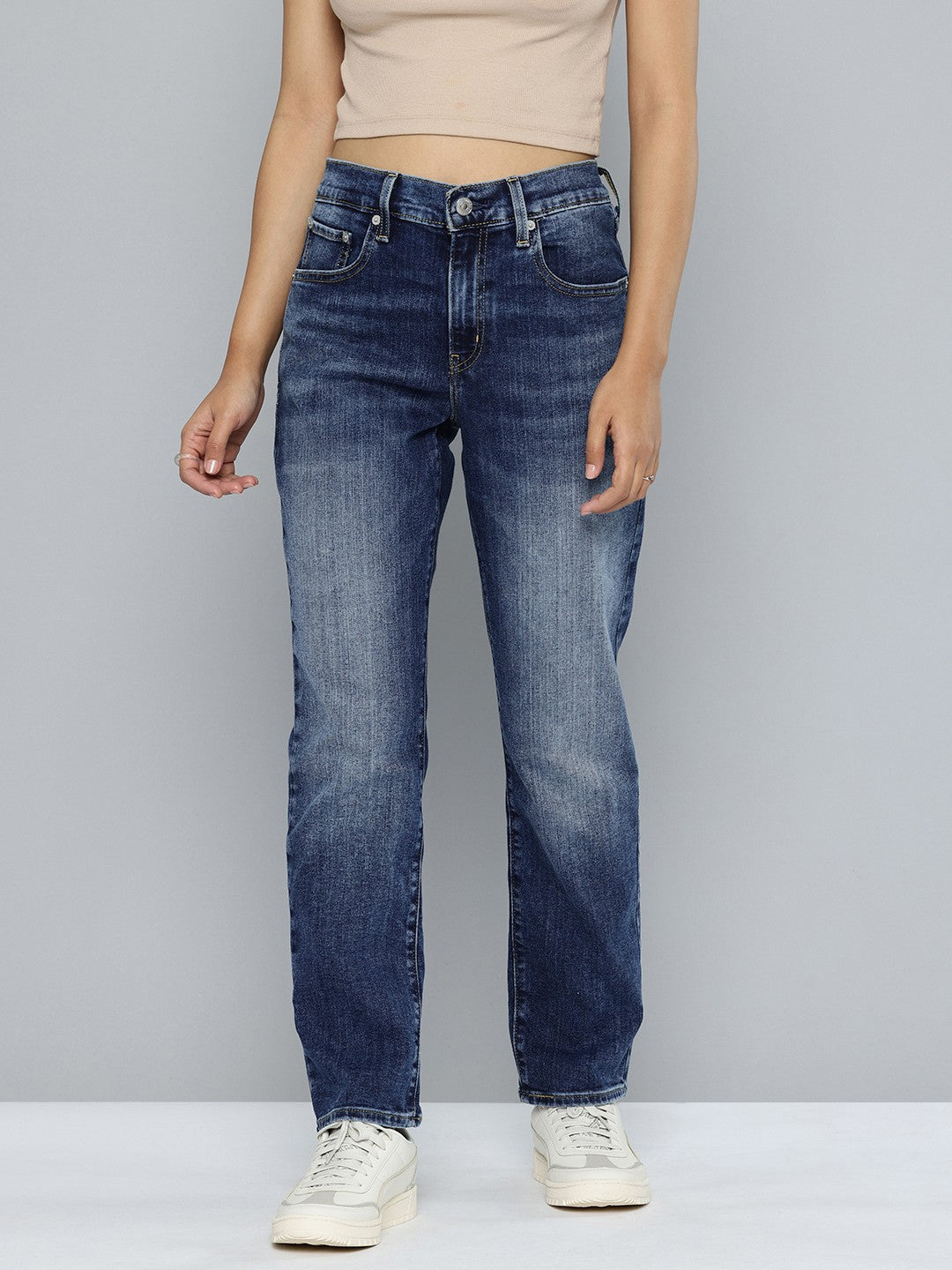 Women's 724 Blue Straight Fit High Rise Jeans