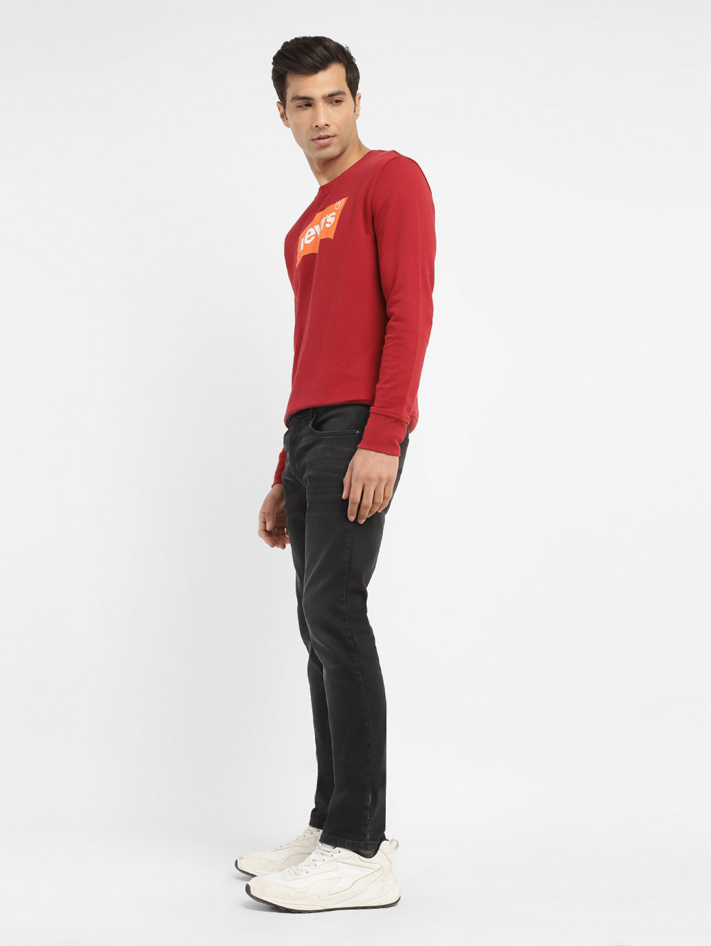 Men's 65504 Black Skinny Fit Mid Rise Jeans