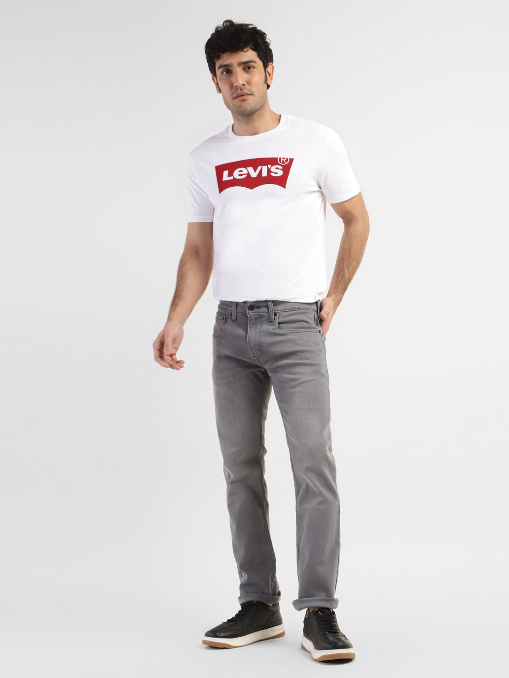 Men's 65504 Grey Skinny Fit Mid Rise Jeans
