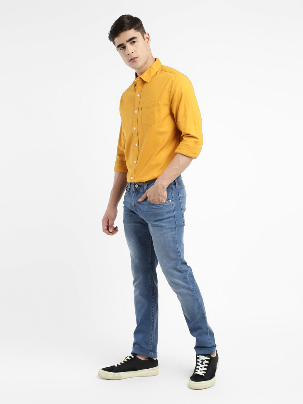 Men's 65504 Blue Skinny Fit Mid Rise Jeans