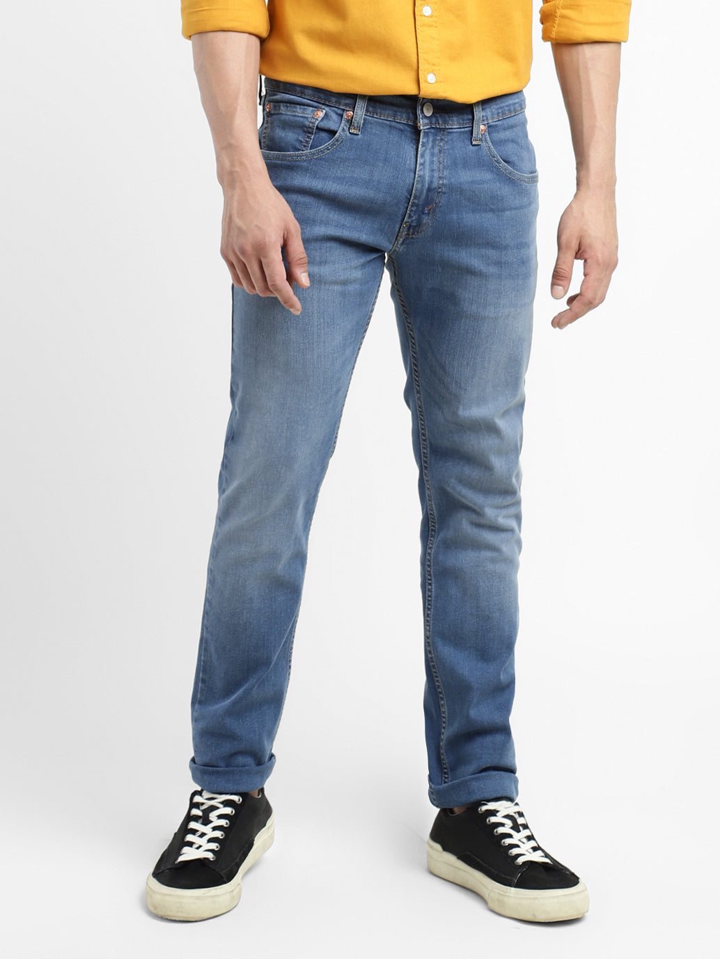 Men's 65504 Blue Skinny Fit Mid Rise Jeans - a3b42564-d6fc-4727-9a9b-27c773a6ca45 View