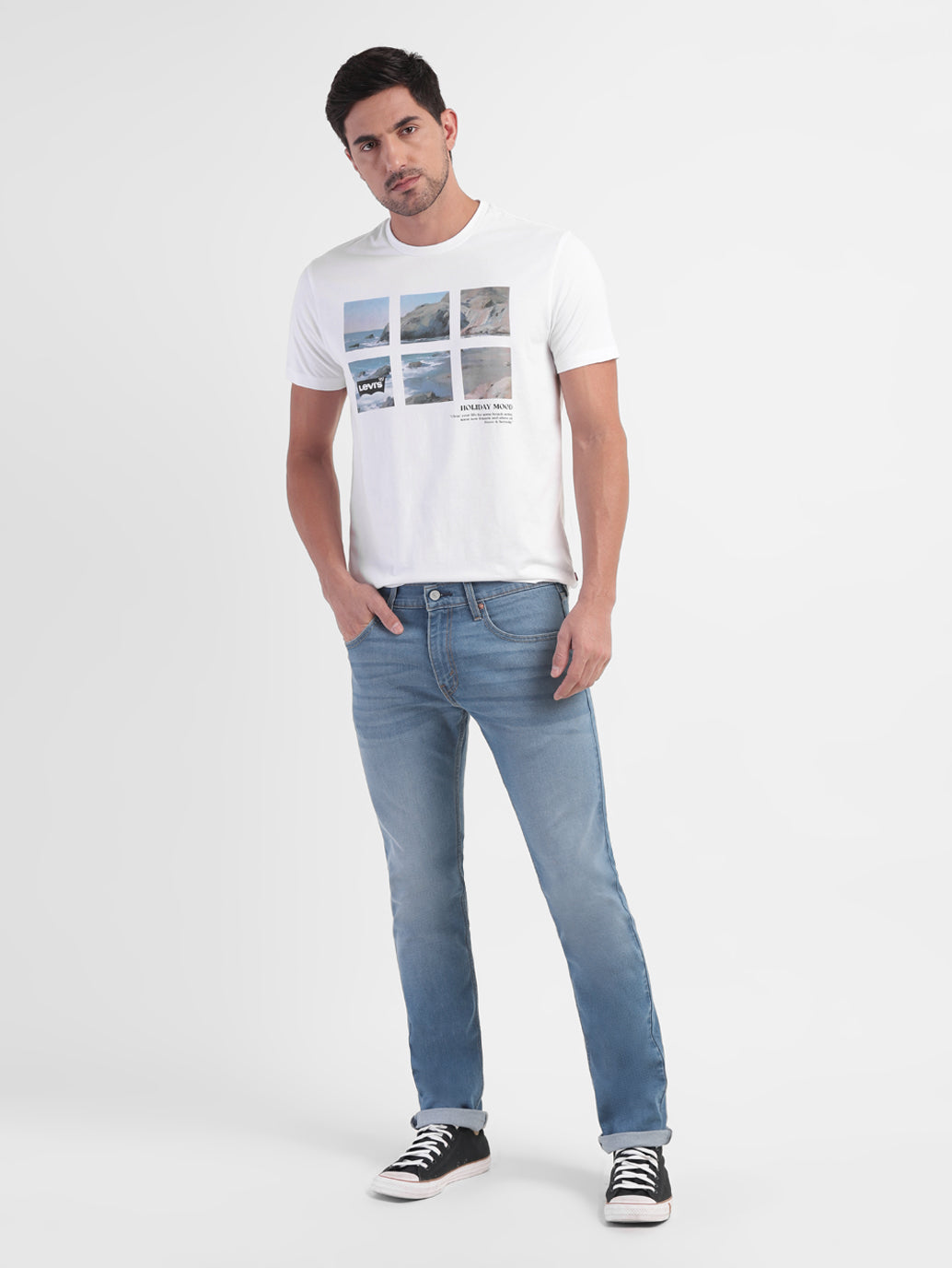 Men's 65504 Blue Skinny Fit Mid Rise Jeans