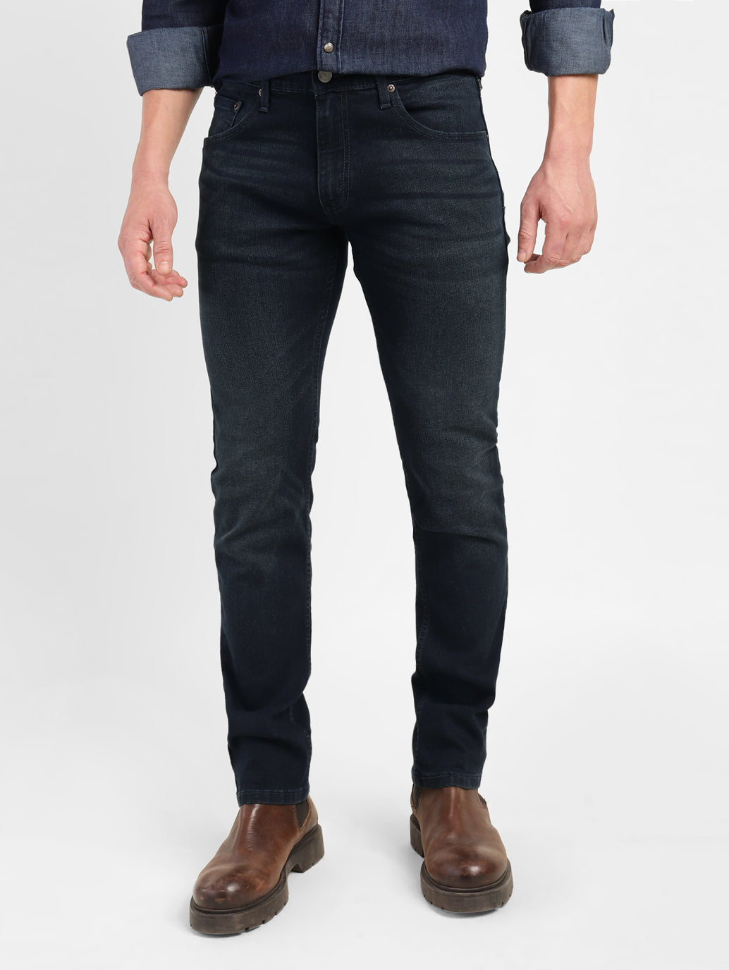 Men's 65504 Blue Skinny Fit Mid Rise Jeans