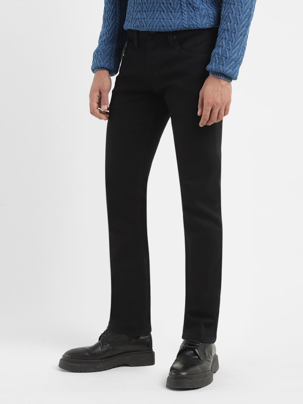 Men's 65504 Black Skinny Fit Mid Rise Jeans - Main Image