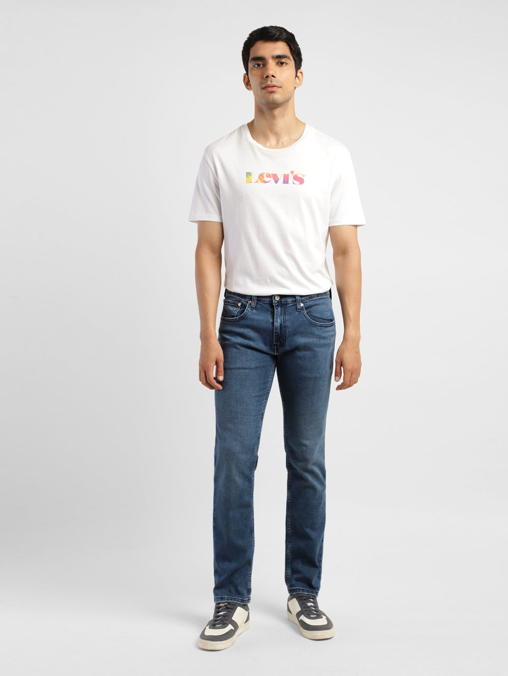 Men's 65504 Blue Skinny Fit Mid Rise Jeans