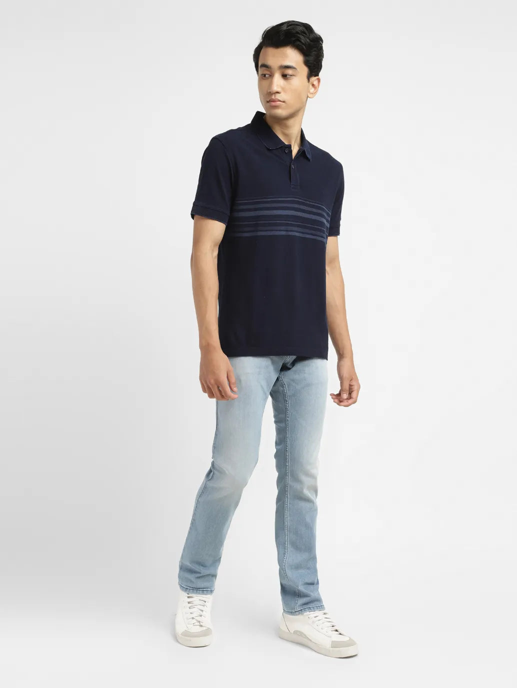 Men's 65504 Blue Skinny Fit Mid Rise Jeans