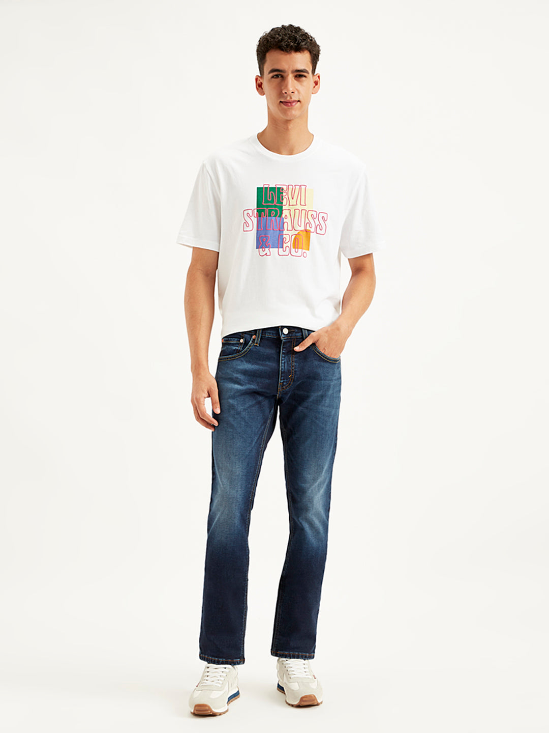 Men's 65504 Blue Skinny Fit Mid Rise Jeans