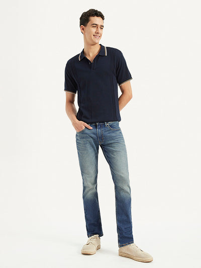 Men's 65504 Blue Skinny Fit Mid Rise Jeans