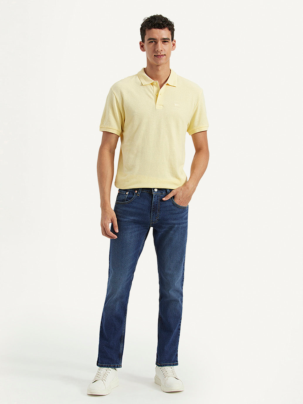 Men's 65504 Blue Skinny Fit Mid Rise Jeans - Front View