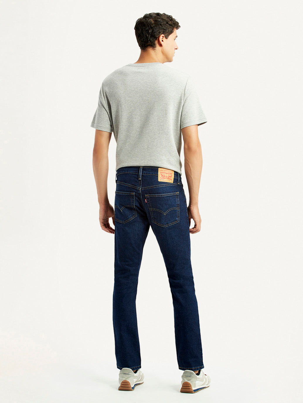 Men's 65504 Dark Blue Skinny Fit Mid Rise Jeans - Back View