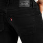 Men's 65504 Black Skinny Fit Mid Rise Jeans - Detail View