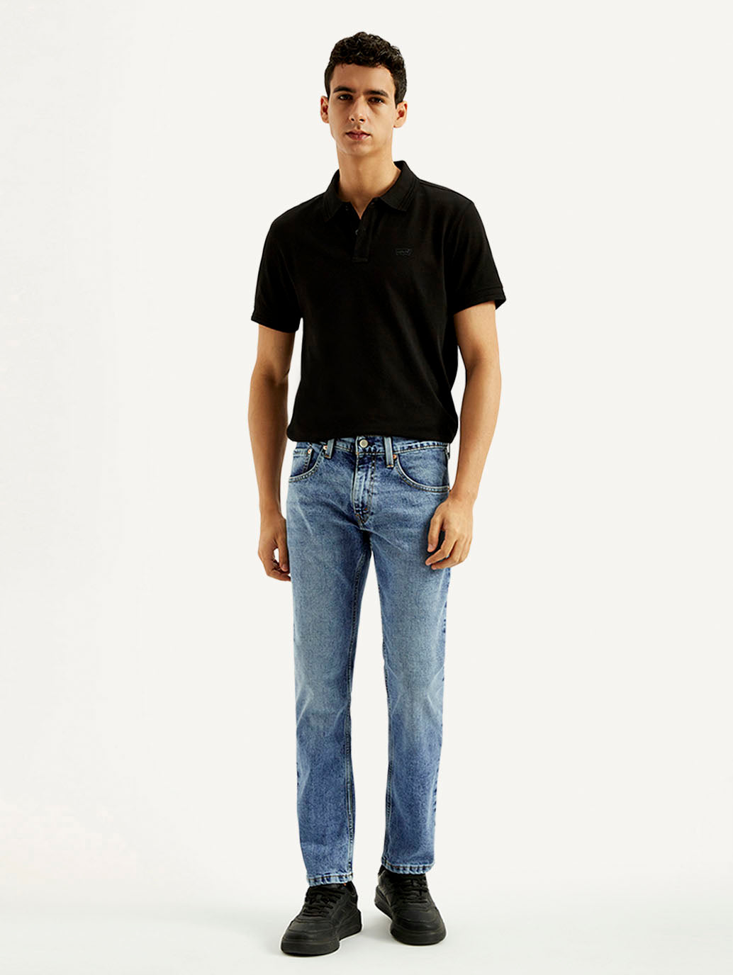 Men's 65504 Light Blue Skinny Fit Mid Rise Jeans - Front View