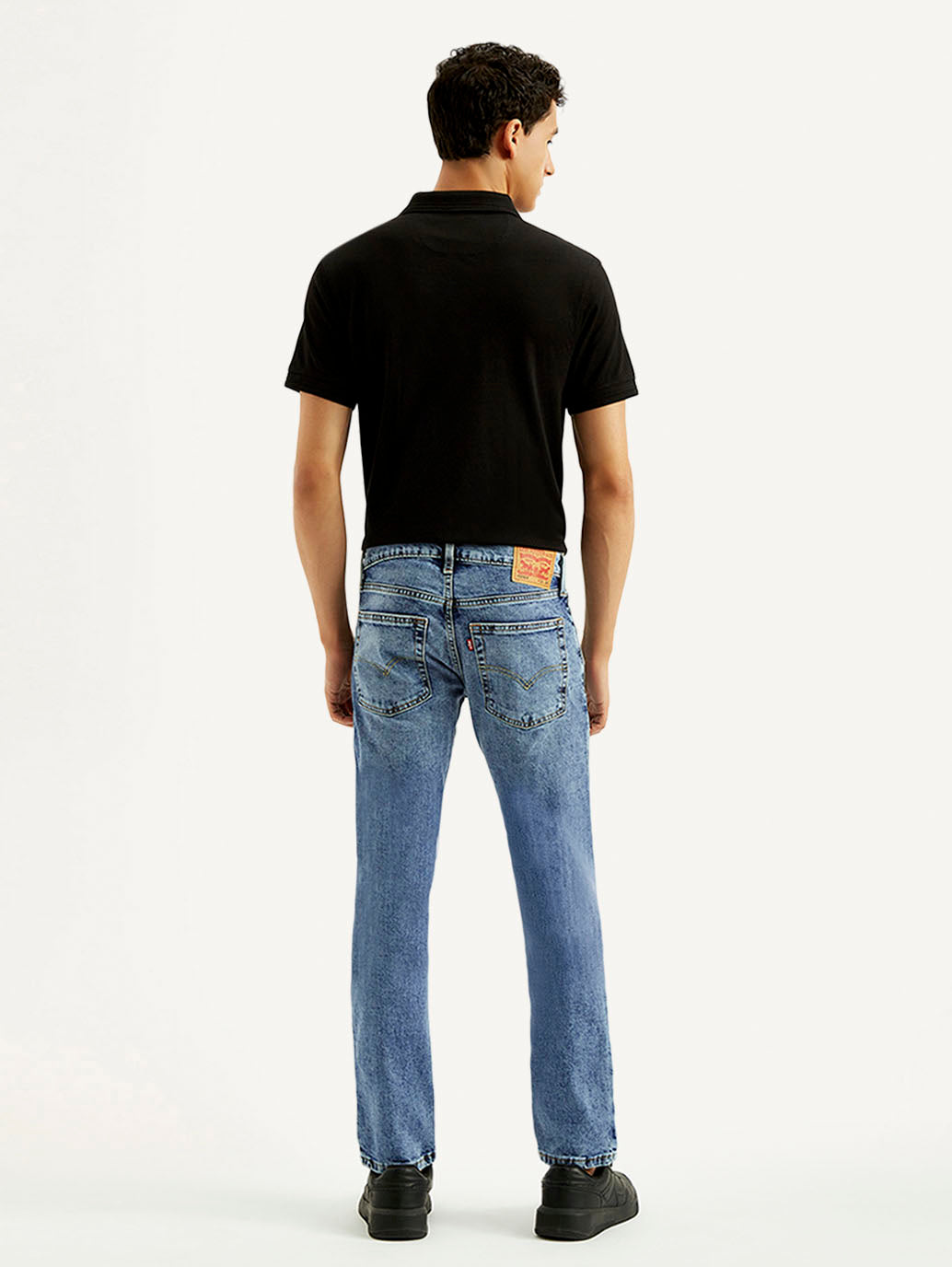 Men's 65504 Light Blue Skinny Fit Mid Rise Jeans - Back View